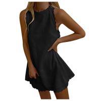 2025 Mini vestido informal sin mangas con estampado elegante para mujer, novedad de verano grande - details 4