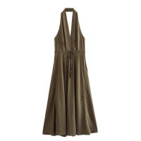 Camisola SS elegante de cintura alta para mujer con diseño sin mangas, cuello en V, lazos laterales y - details 3