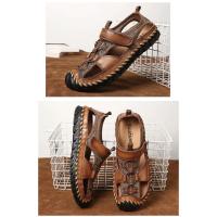 Sandalias de cuero para hombre, zapatos informales antideslizantes, cómodos, transpirables, para playa, talla grande 38-48 - details 30