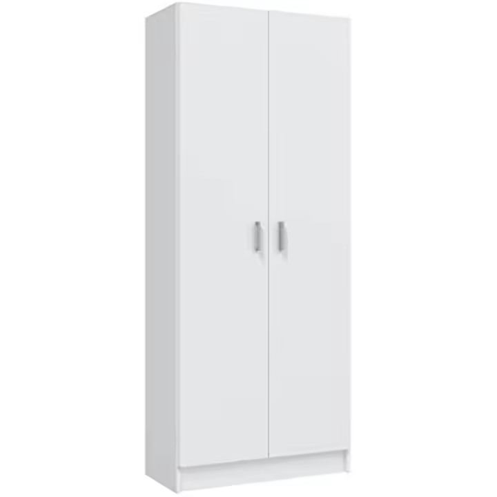 Armario Multiusos, Escobero 2 Puertas 3 Estantes, 180x73x37 (AltoxAnchoxFondo - en cm), Color Blanco - 1