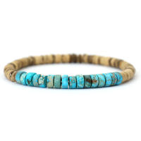 Noter Pulsera de madera natural Unisex Grado A Pulsera de piedra emperador Pulsera de cuentas de coco Meditación Yoga Accesorios de joyería - details 8