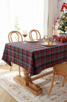 Mantel de Mesa de Cuadros de Navidad Tejido de Poliéster y Algodón en Rojo y Verde para Hogar y Fiestas - details 25