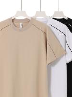 Roma algodón raglan línea cuello redondo camiseta hombre verano transpirable cómodo casual versátil media manga - details 3