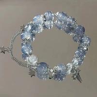 Pulsera de Cristal con Cuentas Sencillas Estilo Coreano con Flores de Pato y Plumas - details 6