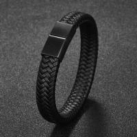 Pulsera trenzada de acero inoxidable para hombre y mujer, brazalete multicapa de Color negro y marrón, joyería de cuero - details 1