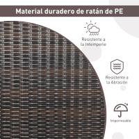 Columpio de Exterior de Ratán PE 2 Asientos Resalto Curvado y Soporte de Brazo de Madera de Acacia - details 1