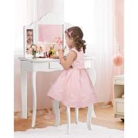 Tocador de Maquillaje 2 en 1 para Niñas 3-7 Años Mueble de Escritorio con Espejo Extraíble y 2 Cajones Blanco Carga 20+40kg - details 7