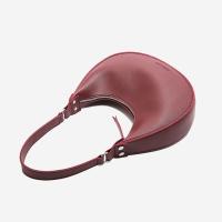 Bolso de hombro de media luna de cuero PU para ocio, bolso Retro Vintage de Color sólido para axila, bolso de media luna, bolso para axila para mujer - details 8