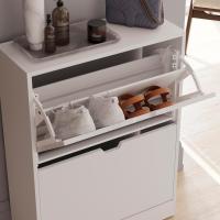 Diseños Zapatero con 2 cajones, Ahorro de Espacio, con 2 cajones abatibles, Mueble para Pasillo y Sala de Estar, 100% Certificado FSC (Blanco) - details 4