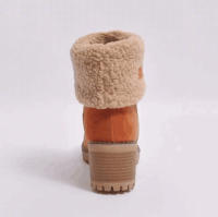 Botas de nieve de gamuza con tacón grueso de tubo medio europeo y americano de otoño e invierno para mujer Botas de algodón para mujer - details 0