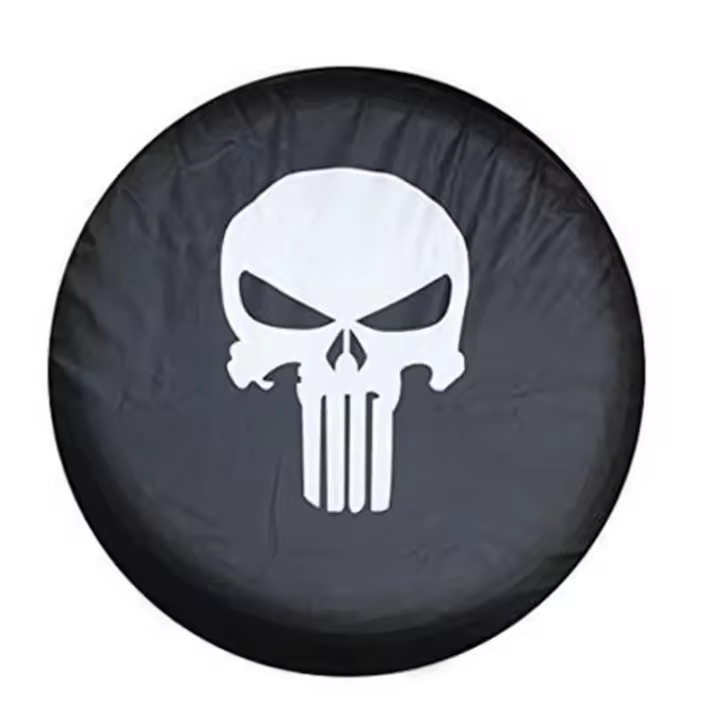 1 cubierta antideslizante de la rueda del neumático de repuesto de cuero de PVC PU con esqueleto de estrella militar de bandera americana personalizada - 1
