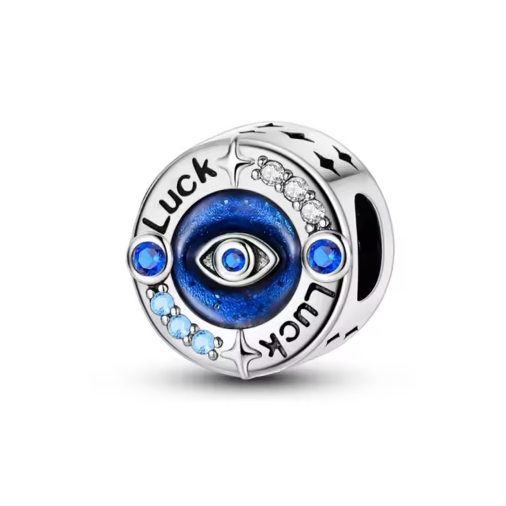 Pulsera con colgante de ojo de la suerte en plata, nueva joyería para mujer 2025 - 1