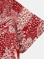 Camisa de manga corta informal para hombre, camisa de playa con estampado bonito, Color Rojo - details 11