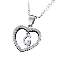 Collar con Colgante de Corazón de Circonita Cúbica 26 Letras del Alfabeto Joyería Personalizada - details 3