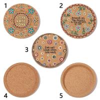 Posavasos de corcho antideslizante, redondo para tapete taza de café, olla de aislamiento térmico, alfombrillas para taza de té y bebida, almohadillas para tazón, vajilla para el hogar, decoración, 1 pieza - details 3