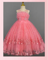 Vestido de Princesa Formal para Niña, con Flores, Largo y Abullonado, para Presentadora, Espectáculo de Piano, Ropa Infantil - details 11