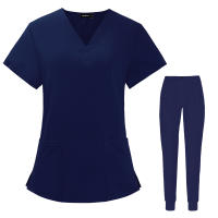 Conjunto de limpieza de farmacéutico, estomatología hospitalaria, odontología, médico, trabajo, enfermería, uniforme médico, moda con cuello en V de verano, - details 19