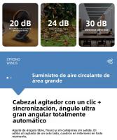 Ventilador USB Portátil con Luz Nocturna Rotación de 360°, 3 Velocidades, Silencioso y Ahorro Energético para Cama/Escritorio/Pared - details 5
