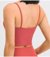 SHINBENE-Top corto de entrenamiento para mujer, sostén deportivo de nailon suave, acolchado, a prueba de sudor, con sujetador incorporado - details 21