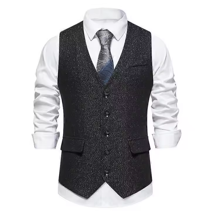 Chaleco de traje informal para hombre, chaleco Formal ajustado, chaleco de boda de negocios BSSM - 1
