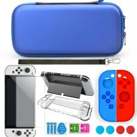 Crystal Clear Case Kit for Switch Oled Carrying Travel Bag Pouch for Ns Oled Game Console Protection & Screen Protector - details 0
