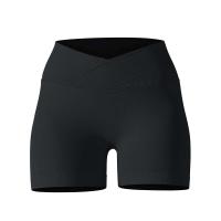 Crossover mujeres deporte gimnasio entrenamiento correr cintura alta Yoga Push Up cadera sin costuras Fiess Shorts - details 61