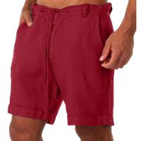 Pantalones cortos de lino para hombre, pantalones cortos de playa de algodón, pantalones cortos sueltos sólidos de moda de verano para hombre - details 4