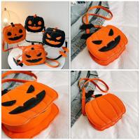 Bolso de calabaza de Halloween de cuero PU de dibujos animados, bolso de hombro divertido de calabaza de murciélago, bolso cruzado cuadrado de gran capacidad para fiesta - details 12