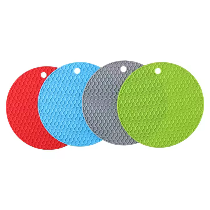 SSITO Tapetes de silicona para Platos Calientes, posavasas flexibles antideslizantes, multiusos, resistentes al calor, 4 piezas - 1