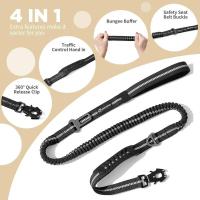 Correa de alta resistencia, correa táctica para perros que absorbe los golpes de 4 a 6 pies con 2 asas acolchadas, Clip de Metal fácil avanzado, reflectante No - details 5