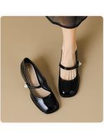 Zapatos Mary Jane de suela gruesa para mujer, zapatos franceses retro de cuero con una tira, zapatos de tacón grueso para mujer - details 9