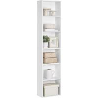 Estantería de 6 Niveles Almacenamiento Abierto 24 x 40 x 178,5 cm Ideal para Sala de Estar, Estudio, Comedor Blanco Nube LBC167T14 - details 0