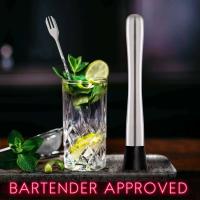 Cuchara mezcladora de cóctel de acero inoxidable, kit de herramientas para bar en casa, creación de deliciosos mojitos y otras bebidas de frutas - details 5