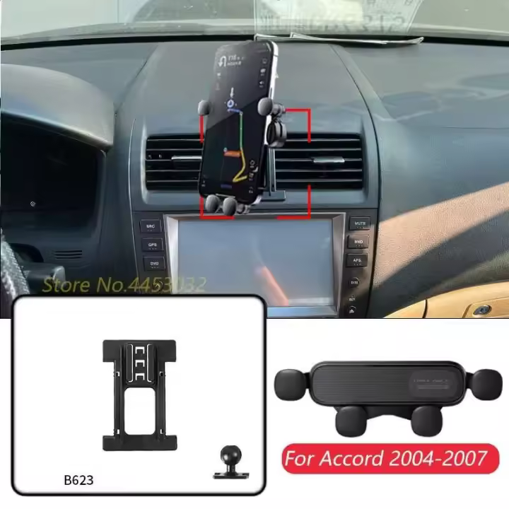2004-2005 Honda Accord 7. ª generación, soporte de navegación por gravedad GPS ventilado móvil para coche, accesorios horizontales - 1