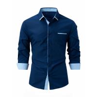 Camisa informal para hombre, camisa con cuello vuelto, a la moda - details 1