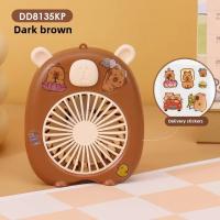 Regalos creativo lindo ventilador de capibara Color sólido portátil Mini ventilador de capibara duradero con pegatina de dibujos animados ventilador de mano de viaje - details 5