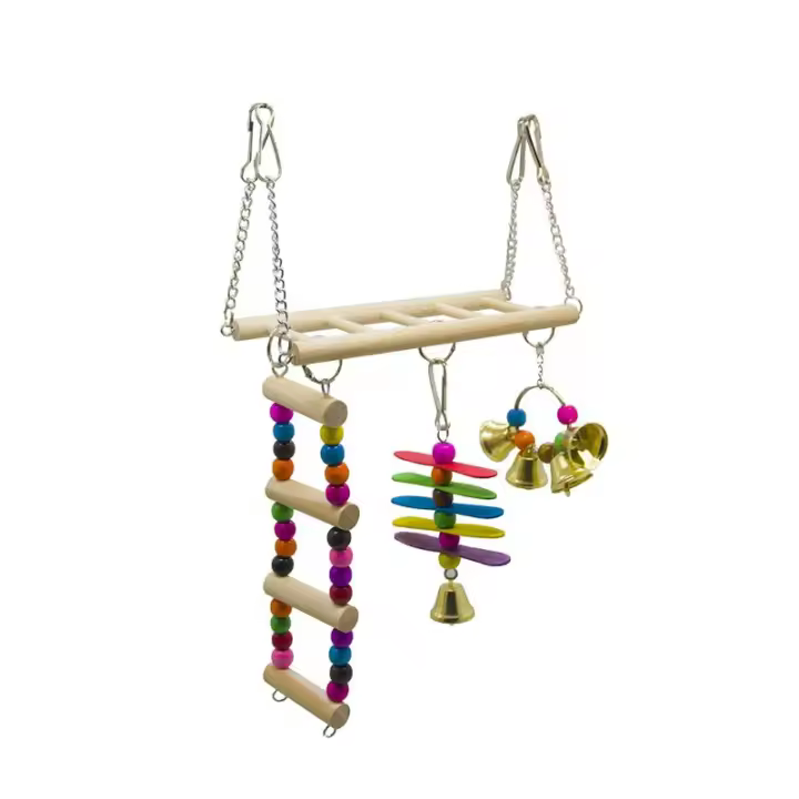 Juguetes de Madera para Pájaros Juego de Escaleras y Columpios para Mascotas Adecuado para Periquitos Papagayos Conejos Amorosa Sun Conures Universales Juguetes de Cordón y Trenzado - 1
