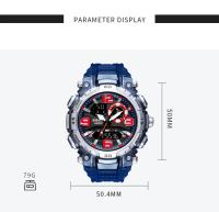 Reloj deportivo para hombre Smael resistente al agua con función multifuncional correa de PU estilo casual para exterior - details 8