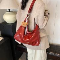Bolso Hobo sencillo con colgante de bolso de hombro de cuero de PU estilo coreano con cremallera bolso cruzado de Color sólido bolso de mujer - details 10