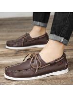 Zapatos náuticos de gran tamaño para hombre, zapatos de conducción de estilo coreano a la moda, zapatos casuales de cuero para hombre - details 0