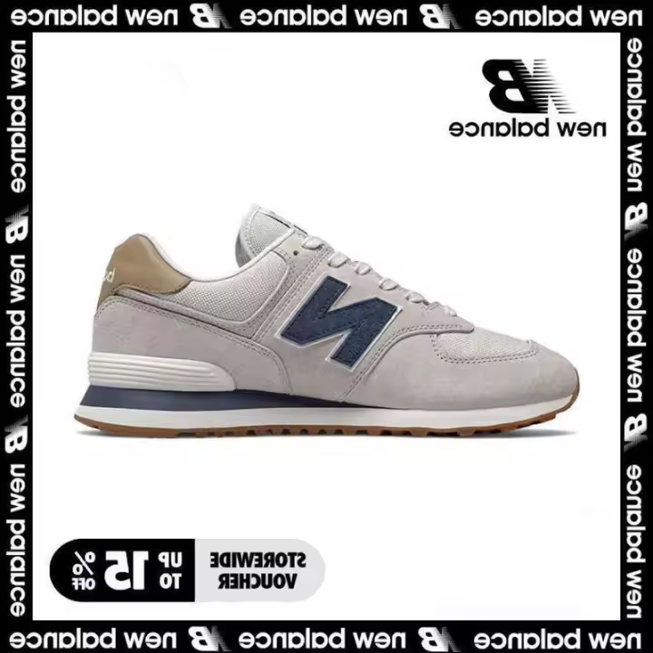 LETEN 【Tienda insignia oficial】 NB 574 Pegatinas de pared deportivas informales azul grisáceo para hombres y mujeres - 1