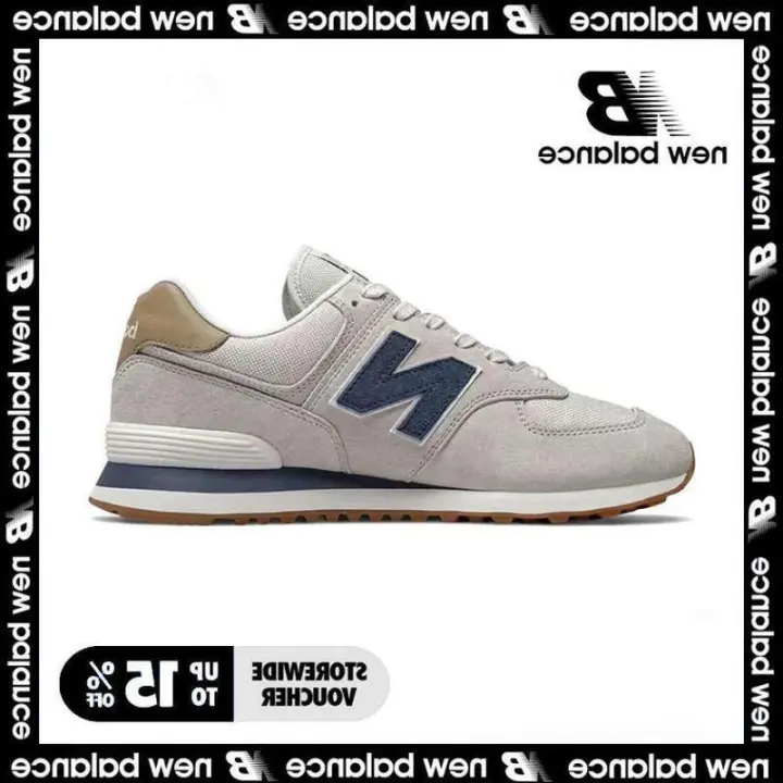 LETEN 【Tienda insignia oficial】 NB 574 Pegatinas de pared deportivas informales azul grisáceo para hombres y mujeres - 1