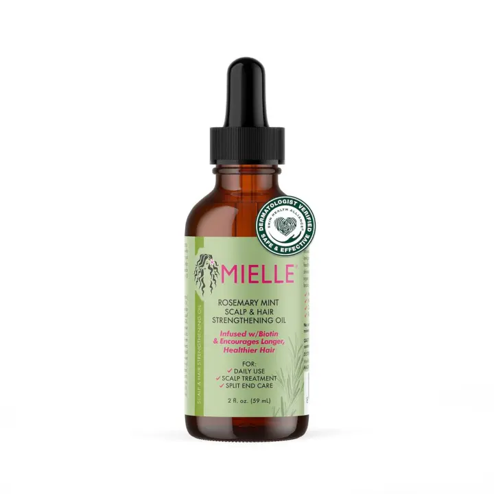 Mielle Organics Aceite fortalecedor y cuero cabelludo de menta y romero para todo tipo de cabello, 2 onzas - 1