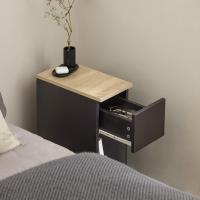 Auxiliares para Salón Mesilla de Noche Estrecha para Dormitorio con 1 Cajón y 1 Compartimento Abierto Blanco y Madera 20 x 35 x 60 cm FBT111-WNx2 ES - details 48
