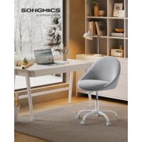 Silla de Oficina en Casa, Silla Giratoria de Algodón y Lino, Silla de Escritorio, Acolchada con Espuma, Altura Ajustable, para Estudio, Dormitorio, Azul Pálido OBG020Q01 - details 57