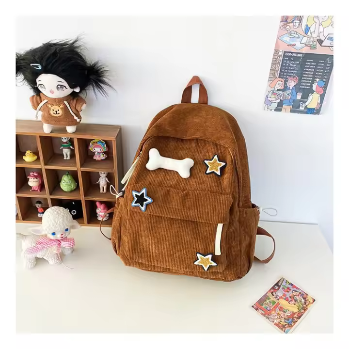 Estrellas, Gran capacidad, Bonitas, Chicas, Mochila, Pana, Estudiantes universitarios, Estilo japonés, Mochila, Mochila escolar - 1