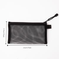 Estuche para lápices con cremallera transparente de nailon, bolsa de papelería transparente de Color sólido, bolsa de maquillaje, Estuche De Viaje, bolsa de almacenamiento de cosméticos de malla - details 1