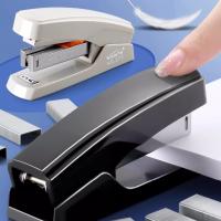 Herramientas de grapado, grapadora que ahorra trabajo, máquina grapadora de papel de Metal portátil, herramientas manuales, grapadoras grises/negras para escritorio - details 0