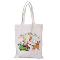Bolso de compras de dibujos animados, regalo de Año Nuevo, Feliz Navidad, bolso de hombro para mujer, bolsos de mano, bolso de mano ecológico para mujer, compras de lona - details 7