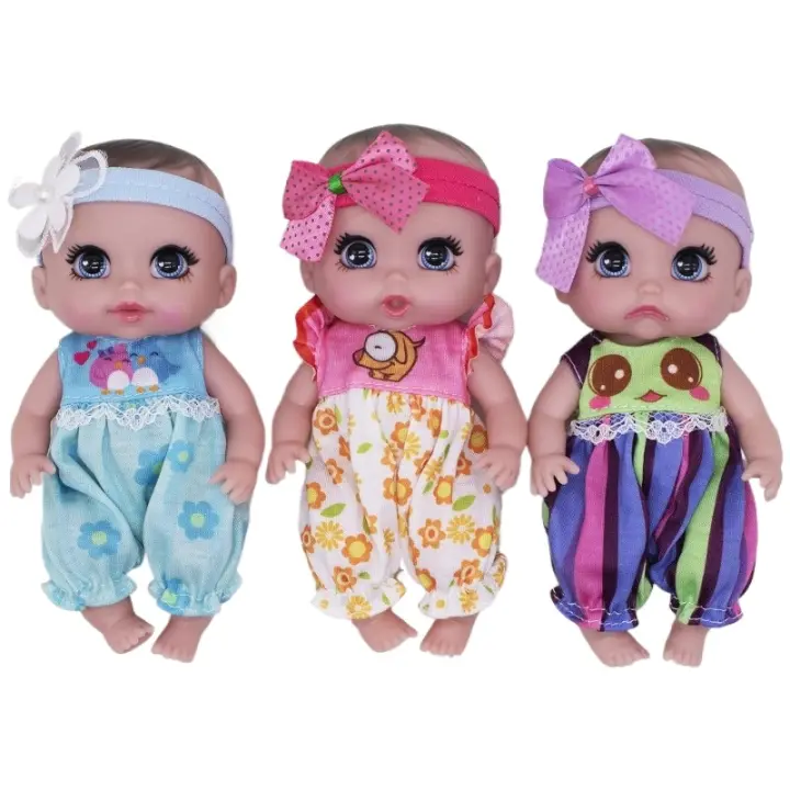 Muñeca pequeña de bebé recién nacido, juguete de vinilo, giratoria, 16 cm - 1